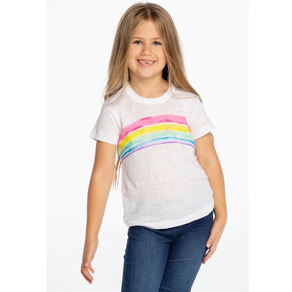 Chaser Rainbow Daze Linen Short Sleeve Tee Shirt Little Girls Toddler T-Shirt 2T - Picture 11 of 11